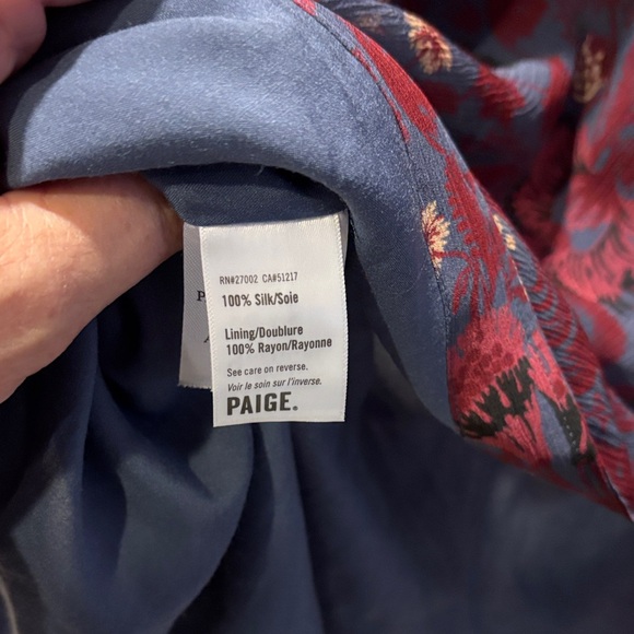 PAIGE Burgundy Floral Long Sleeve Dress-S - Picture 12 of 12